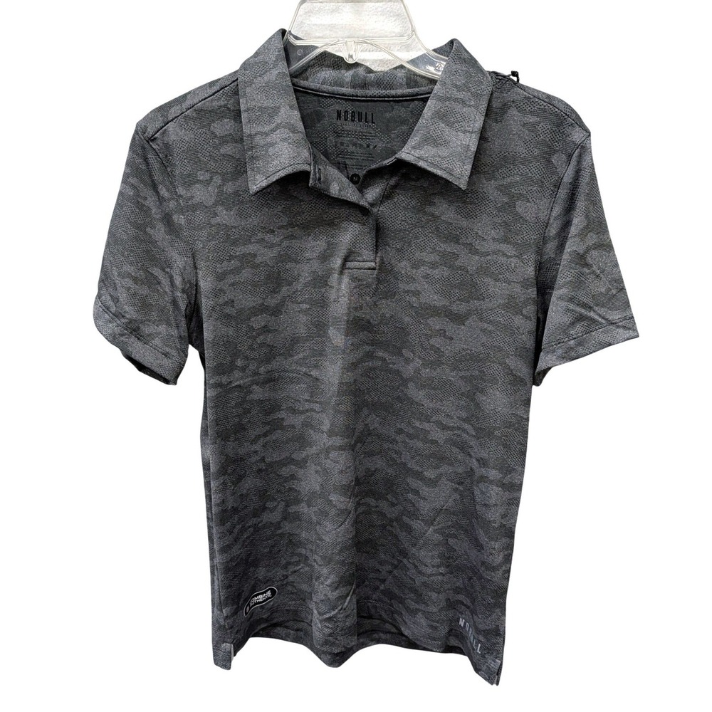 NOBULL NWT Men's NFL Combine Authentic Camo Polo Shirt Grey Black- Medium